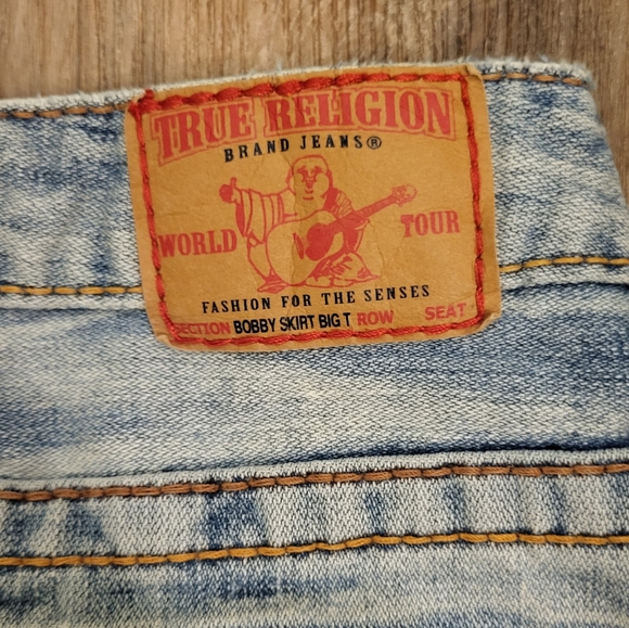 True Religion Bobby Skirt Size 28 Light Wash Denim - Picture 5 of 6
